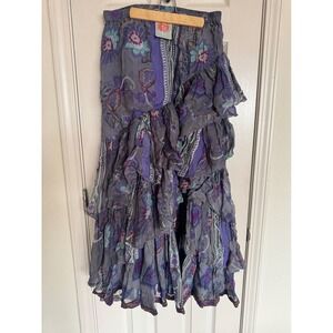 NEW‎ Rebecca James Anu Maxi Ruffle Maxi Skirt Multicolor  Large /k2